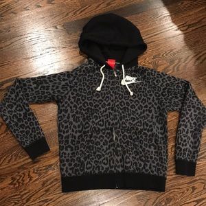 Nike leopard print full zip hoody